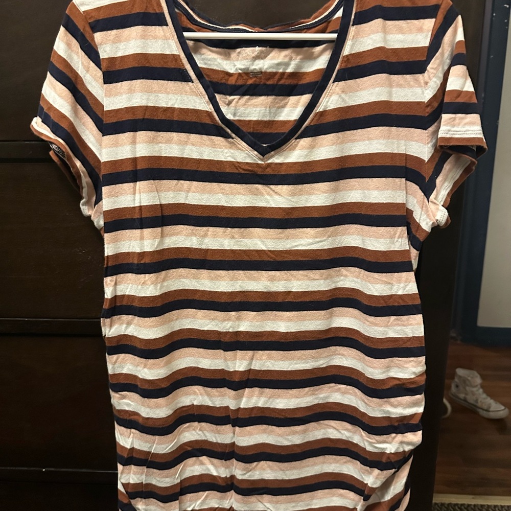 Isabel Maternity Striped V-Neck Tee